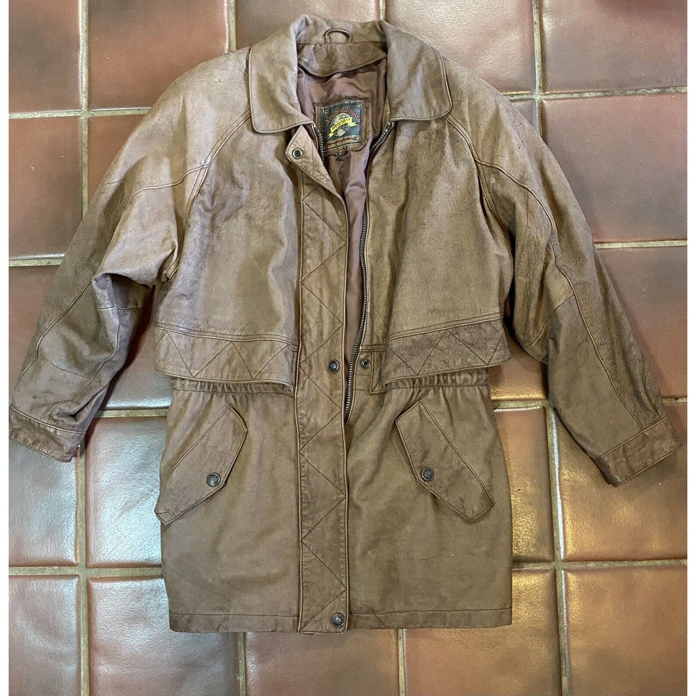 Wilson's Adventure Bound Vintage Adirondack Leather Coat Women’s Size M